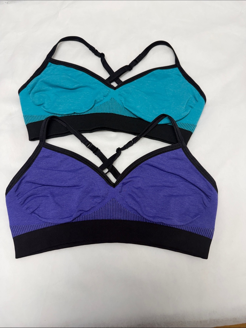 lululemon athletica Seamless Strappy Bralette Duo in Teal & Purple